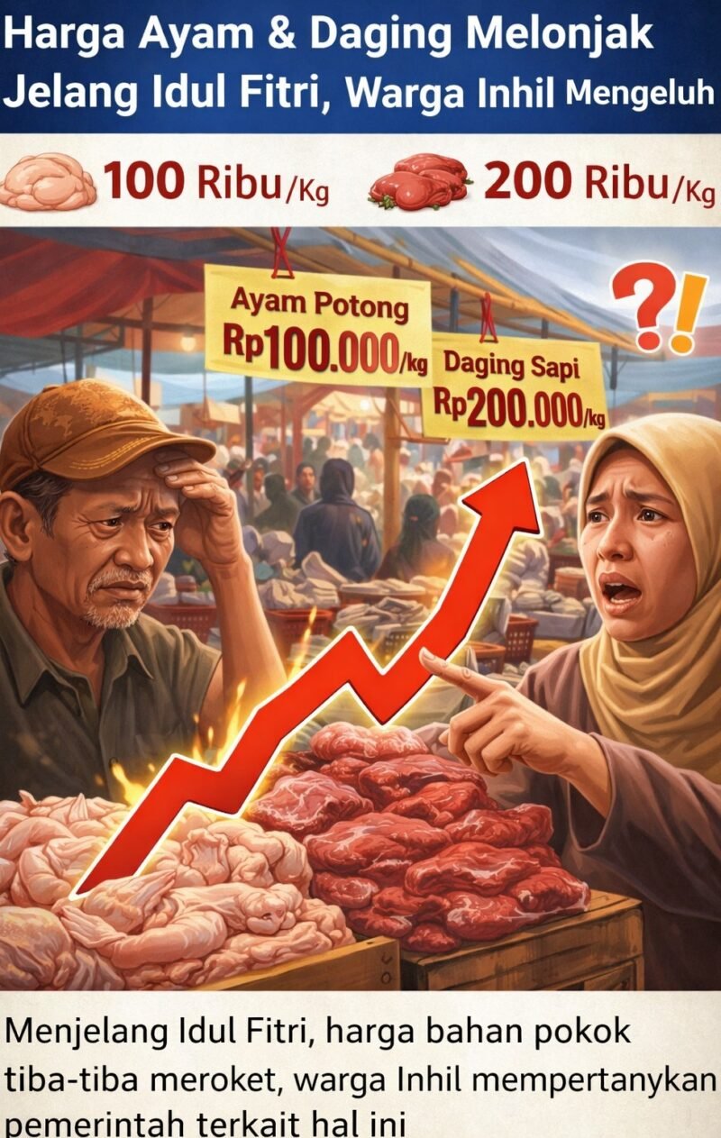 Harga Ayam Tembus Rp100 Ribu, Daging Rp200 Ribu: Warga Inhil Menjerit Jelang Idul Fitri
‎