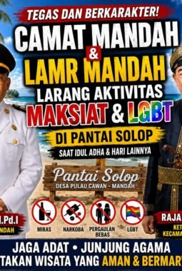 Camat Mandah dan LAMR Kecamatan Mandah Tegaskan Larangan Aktivitas Maksiat dan LGBT di Kawasan Wisata Pantai Solop